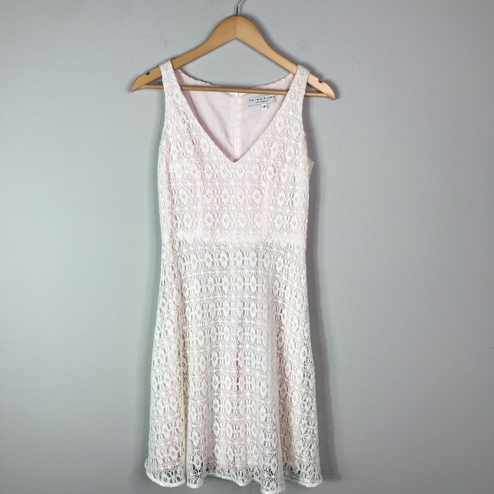 Trina Turk | Ivory Lace Eyelet Cotton Dress